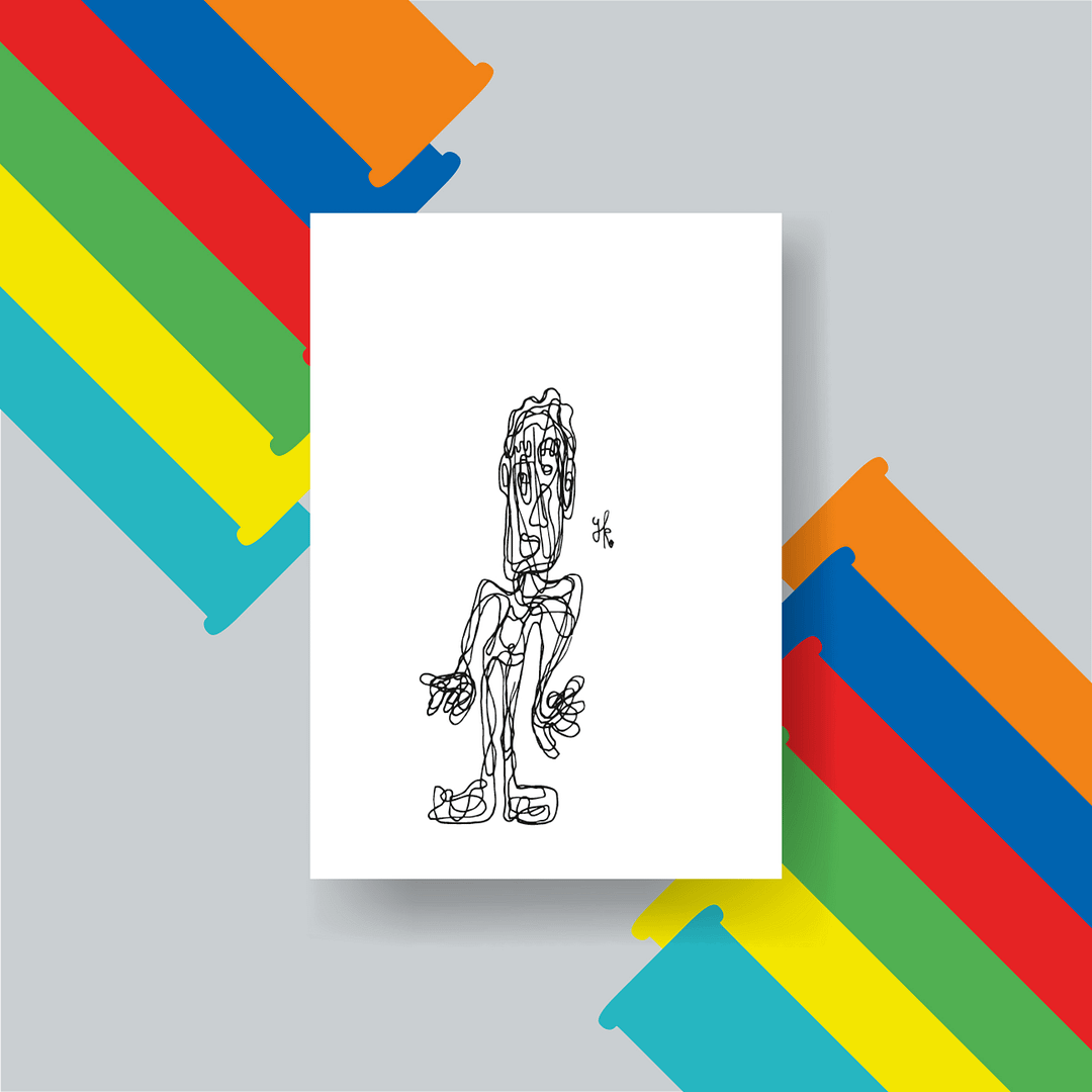 ORIGIONAL DRAWING SKETCHBOOK | ONE LINE DRAWING - HANS - Image 2