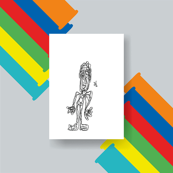 ORIGIONAL DRAWING SKETCHBOOK | ONE LINE DRAWING - HANS - Image 2